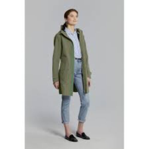 Women's olive Green Hooded Jacket with hat and pocket - Picture 3 of 4